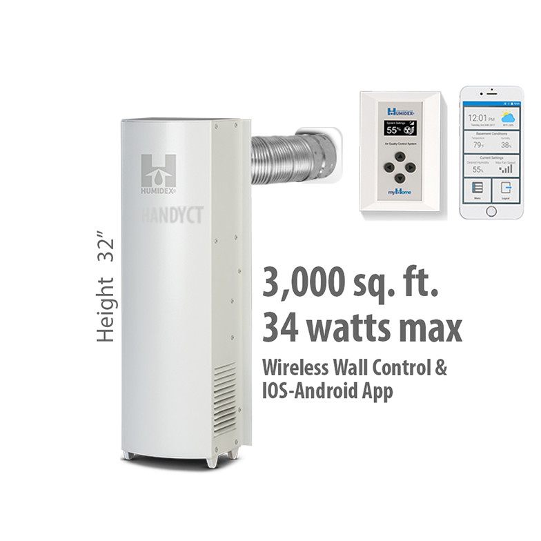 Humidex Crawlspace Unit witn HCS & myHome Technologies (32" High Wireless Unit with Mobile App option + Wireless control)
