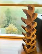 Wine Rack  Holder "Mountain" for Standard-Size Bottles with Handle Free-Standing, Choose Wood and Bottles quantity