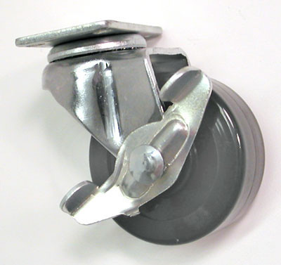 Industrial, Swivel w/Brake,Black 4"
