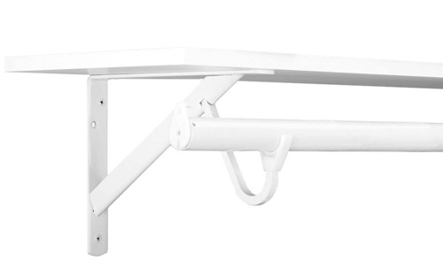 KV Heavy Duty Fixed Rod & Shelf Bracket, Chrome