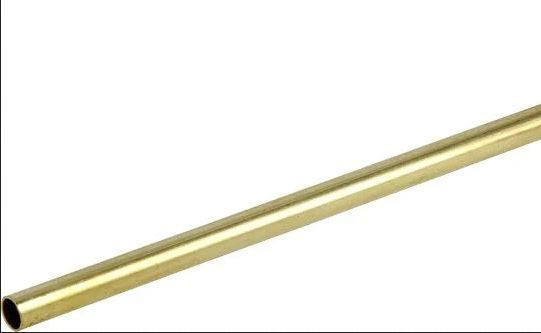 1-1/16" Diameter Round Tubing, 4 ft, Brass Look