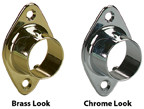 1-1/16" Diameter Flanges, Closed, Chrome Look