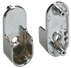 Oval Chrome Flanges, 30mm x 15mm, Chrome Look