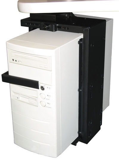 KV CPU Holder w/Slide & Swivel, Locking,Black