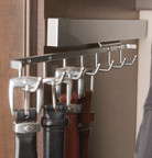 Deluxe Sliding Belt Racks, 14" Deep, Satin Nickel