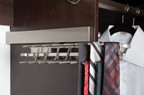 Deluxe Sliding Tie Racks, 12" Deep, Satin Nickel