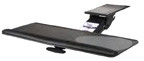 Seated Performance Keyboard Tray Systems, Seated Keyboard Tray With Palm Rest and Right or Left Mouse, Black