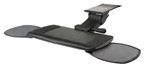 Seated Ultimate Keyboard Tray Systems, Seated Keyboard Tray With Dual Swivel Out Mouse Platform, Black