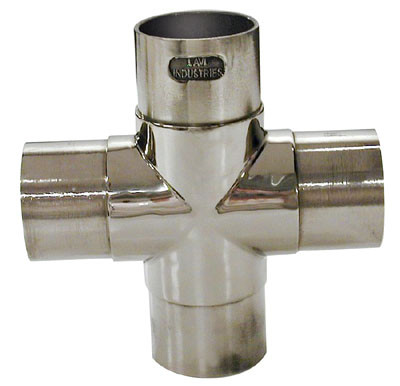Polished Stainless Steel Fittings,2" Flush Cross