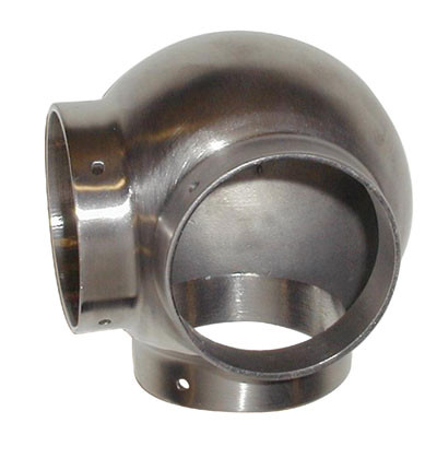 Satin Stainless Steel Fittings,2" Ball Elbow With Side Outlet