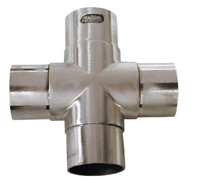 Satin Stainless Steel Fittings,2" Flush Cross