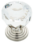 1-7/16"BRILLIANT CUT ACRYLIC KNOB,ST NKL