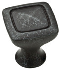 1-1/8" RUSTIC SQUARE KNOB, WROUGHT IRON