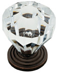 1-1/4"ACRYLIC FACETED KNOB,STB/CLEAR