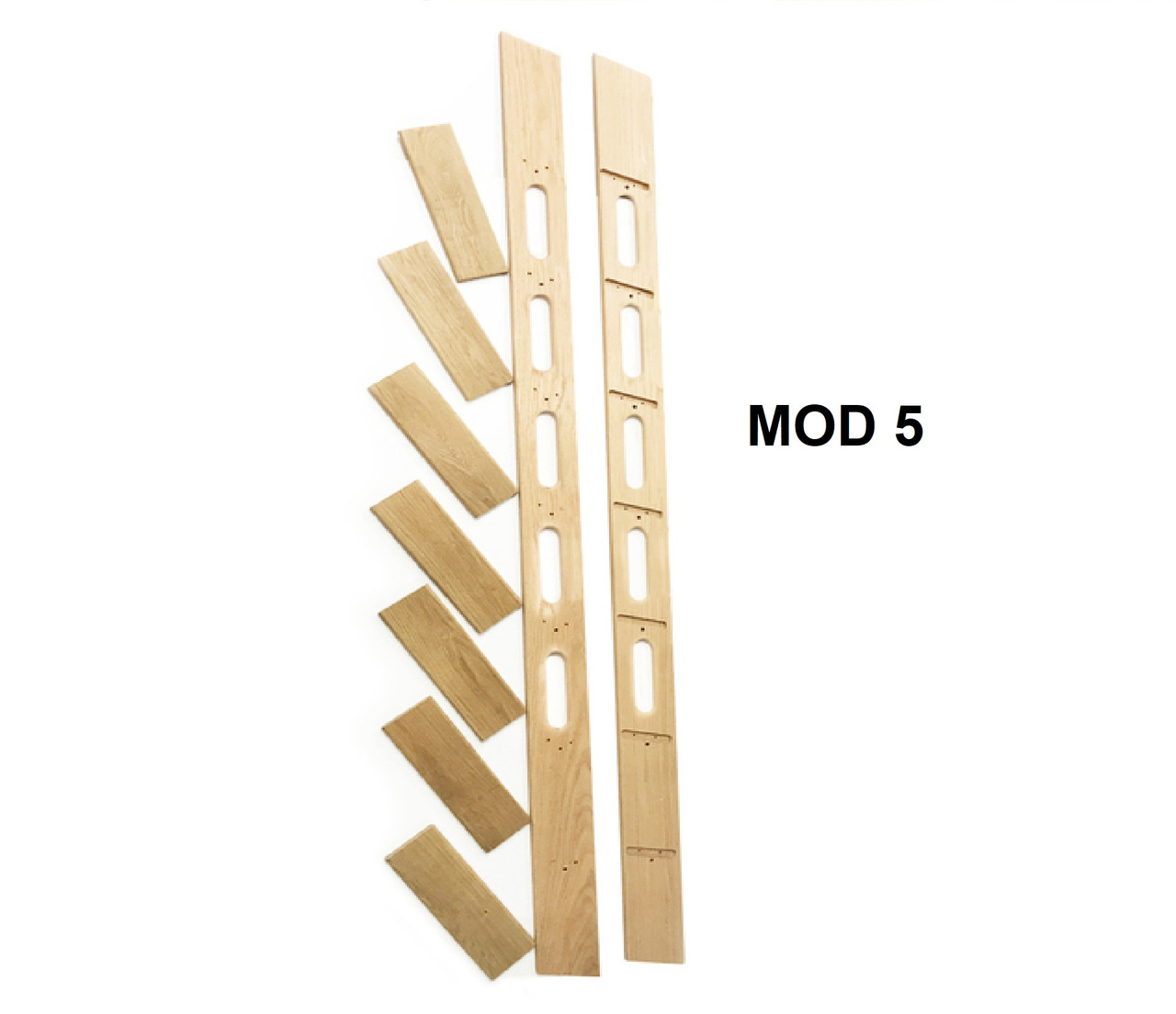 Wood Ladder, Library Ladder, Unassembled, Poplar Oak Pine MD5
