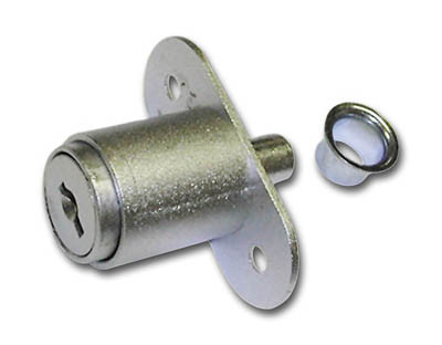 Disc Tumbler Plunger Lock, Bright Brass Key Kd