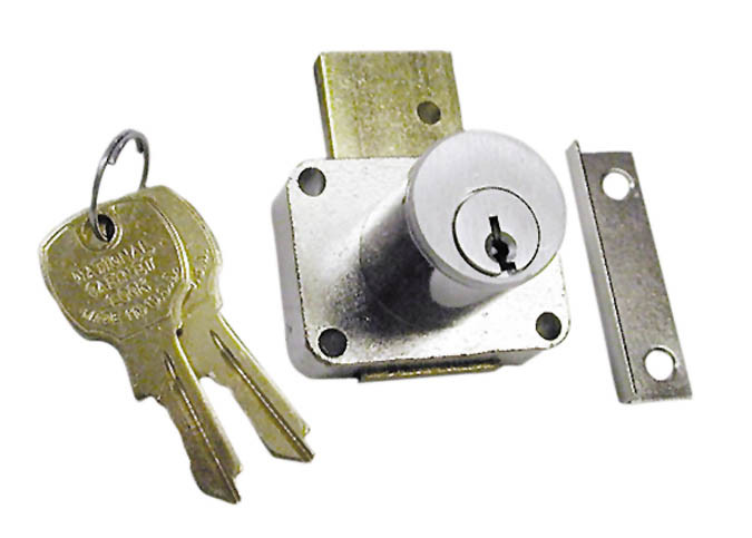 Pin Tumbler Locks, Key Kam Dull Chrome Cylinder Length 1-5/8"