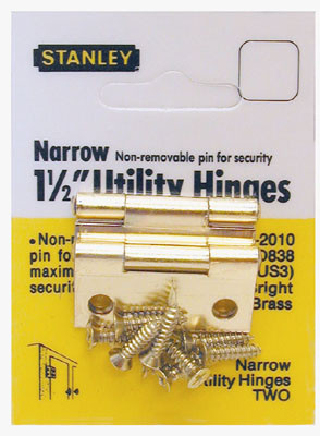 Narrow, Fixed Pin Hinges, Similar To # S0838 3 St4C Brass 3" X 2"