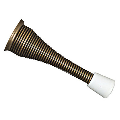 Spring Door Stop, Antique Brass