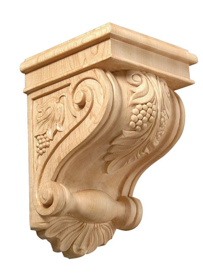 Grape Collction Carved Corbels,Maple