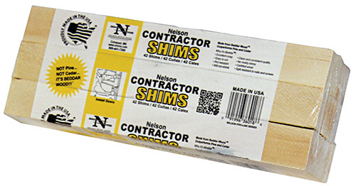 12 inch Beddar Processed Wood Shims, 42 Per Pack,Beddar