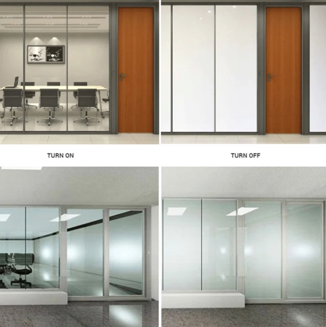 Choose by Size Smart Electronic PDLC Privacy window screen film Self StickComplete set with remote control , White Frosted to Clear state, Choose size ,custom size free, just  place note within listed sizes