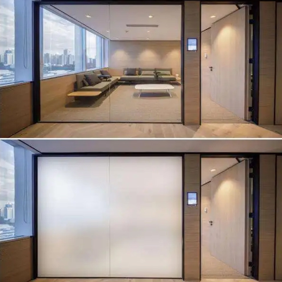 by Sq.Ft. Smart electronic PDLC Privacy window screen film Complete set with remote control , choose size ,custom size free, just  place note within listed sizes. 3Feet Wide Maximum , Length 96" maximum