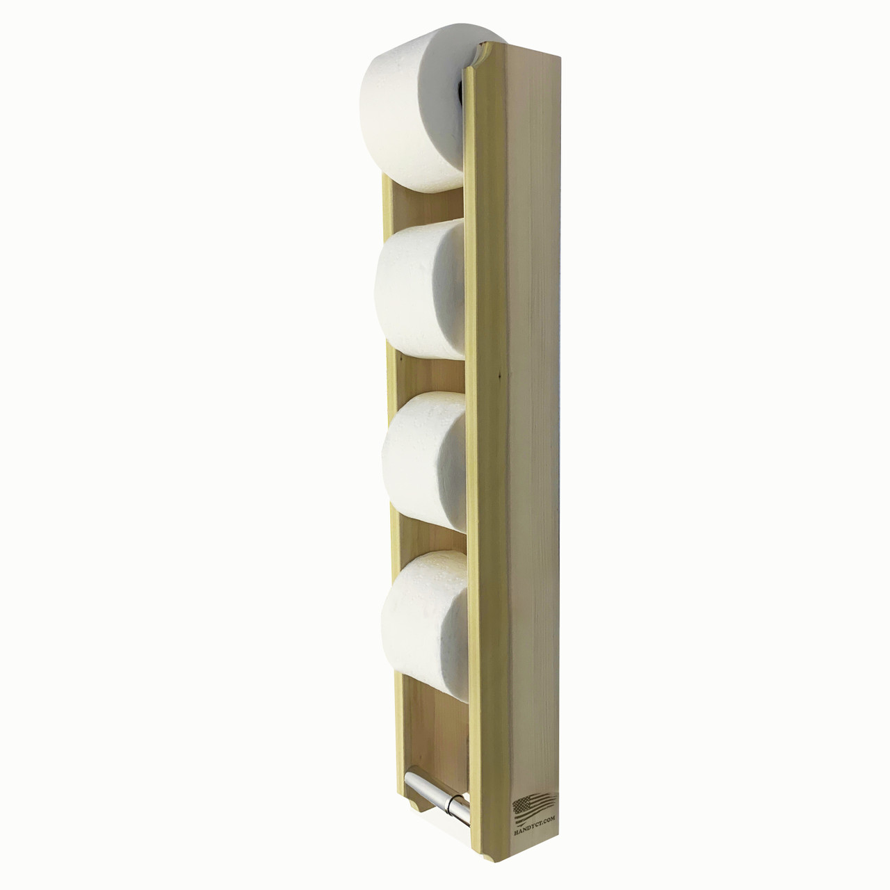 Toilet Paper Holder, Real Wood Bathroom Toilet Tissue Paper Roll Holder Stand and Dispenser