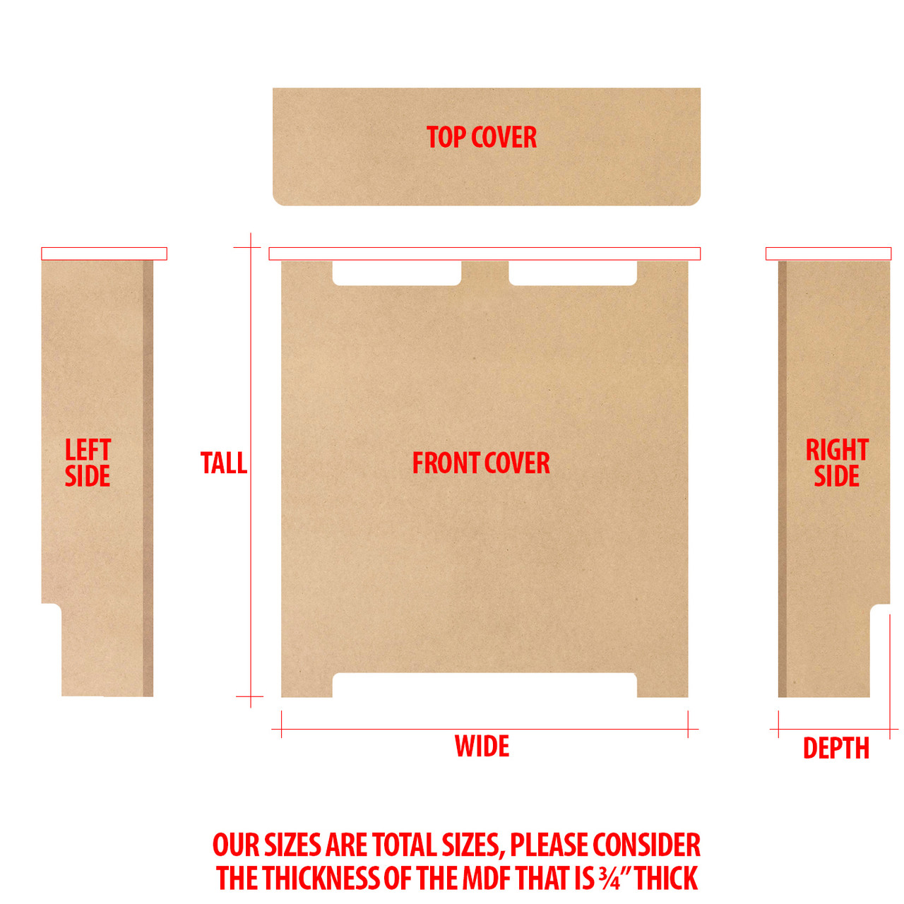 Unfinished MDF Radiator Heating Cover  - Custom Made - MD9, Choose any Size