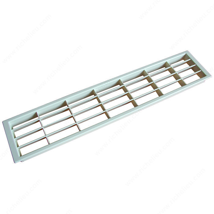 Ventilator Grill, Drilling Dimensions: Width 72.5 mm, Drilling Dimensions: Length 389.5 mm, Finish White, Width - Overall Dimensions 400 mm