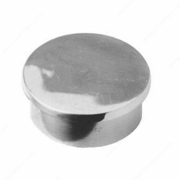 Standard Glue-In Flat End Cap, Post finish, Handrail Size 1 1/2 in, Material Stainless Steel 304, Finish Stainless Steel, Baluster Post Size 1 1/2 in