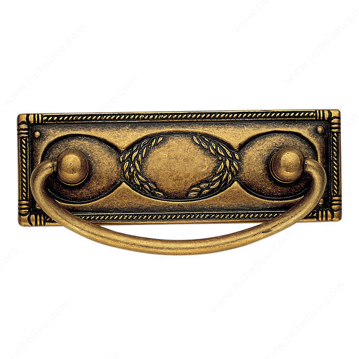 Traditional Brass Pull - 6323, Finish Floral Brass, Projection - Overall Dimensions 33 mm, Length - Overall Dimensions 97 mm