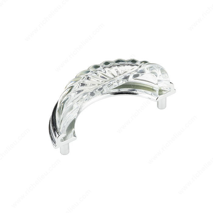 Eclectic Metal and Crystal Pull - 1008, Finish Clear / Chrome
