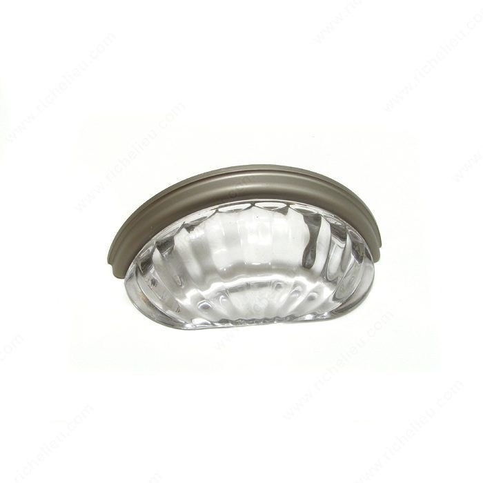 Eclectic Metal and Crystal Pull - 1008, Finish Clear / Matte Nickel