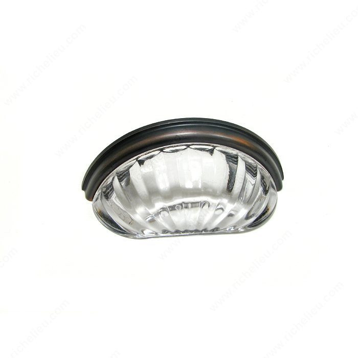 Eclectic Metal and Crystal Pull - 1008, Finish Clear / Brushed Oil-Rubbed Bronze