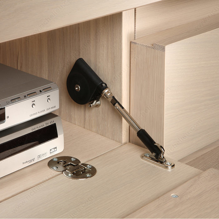 Lid Stay, Soft- down lid stay., Finish Black