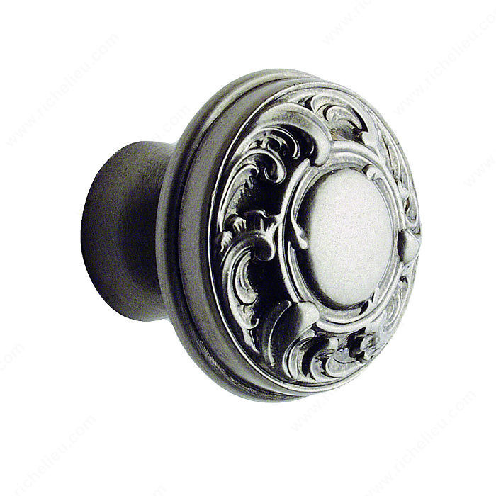 Cabinet Knob 1040 Series, Diameter - Overall Dimensions 1 3/8 in, Finish Old Silver, Projection - Overall Dimensions 1 1/8 in