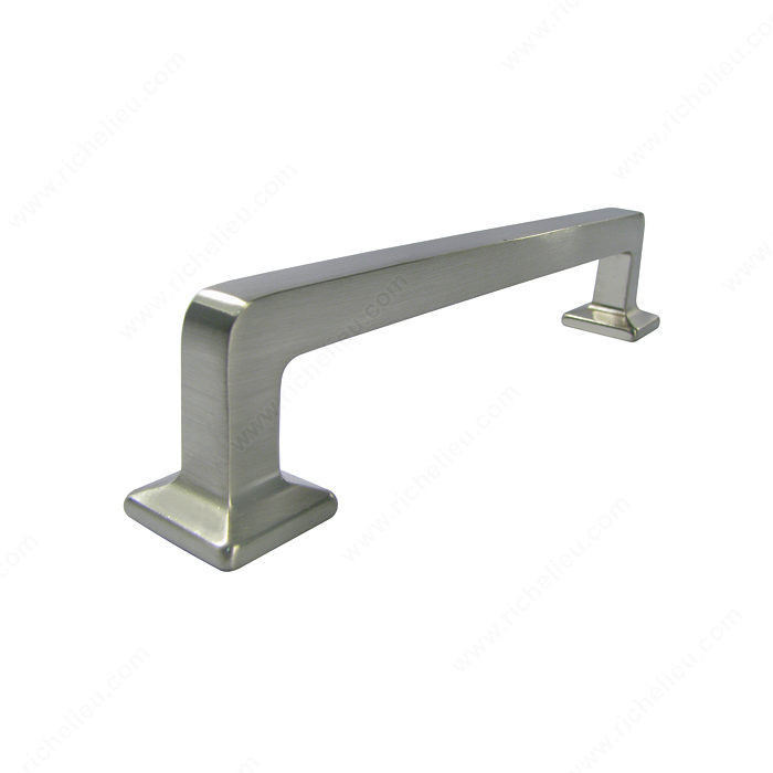 Transitional Metal Pull - 1071, Center to Center 128 mm, Finish Brushed Nickel, Length - Overall Dimensions 147 mm