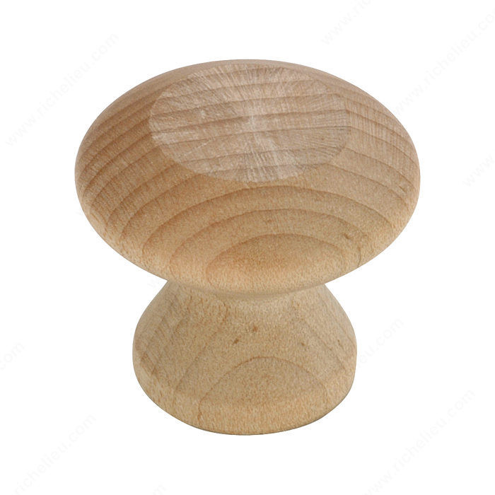 Eclectic Maple Wood Knob - 118, Finish Unfinished Maple, Screw/Nail 8/32 (Not Included) PRO-PACK 5