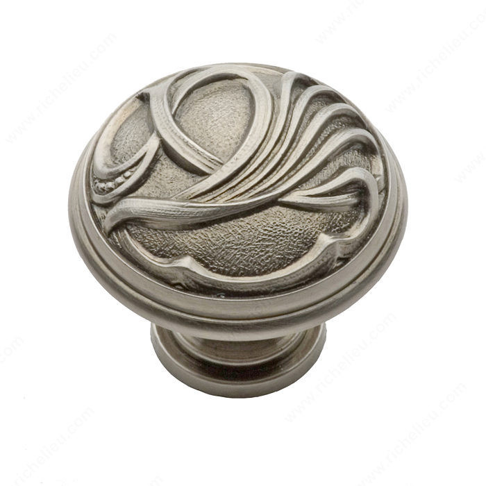 Cabinet Knob 1242/1243, Diameter - Overall Dimensions 1.125 in, Finish Old Silver, Width - Overall Dimensions 0.9375 mm