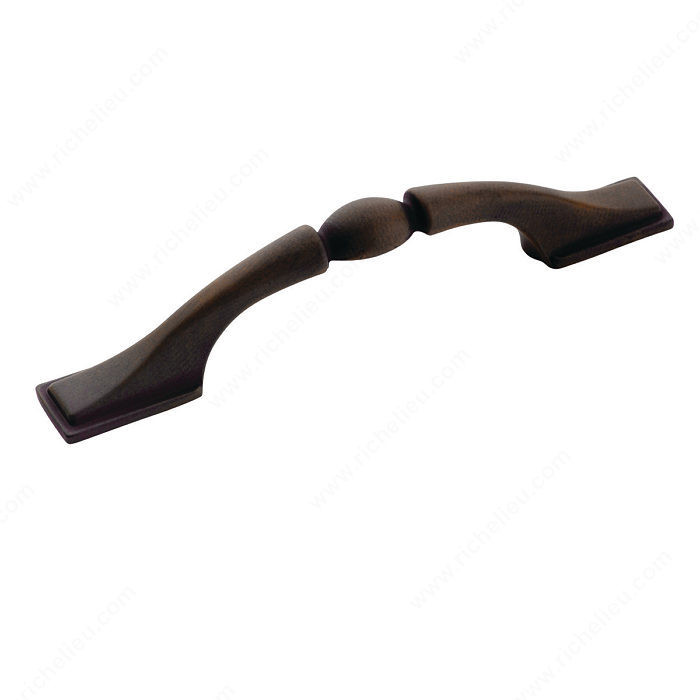 Traditional Zinc Pull - 1302, Center to Center 3 in, Finish Antique Rust
