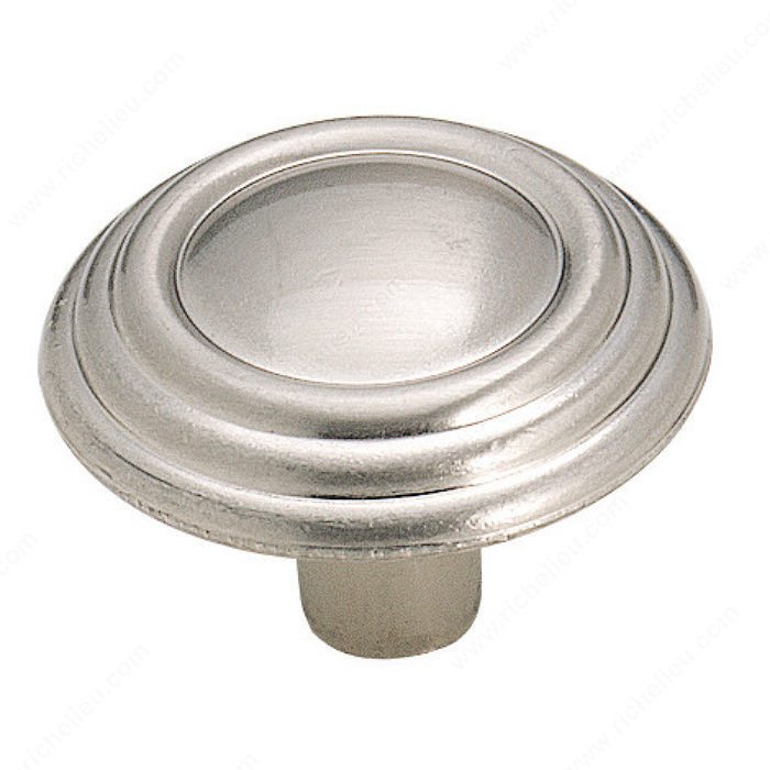 Traditional Zinc Knob - 1307, Finish Sterling Nickel PRO-PACK 2