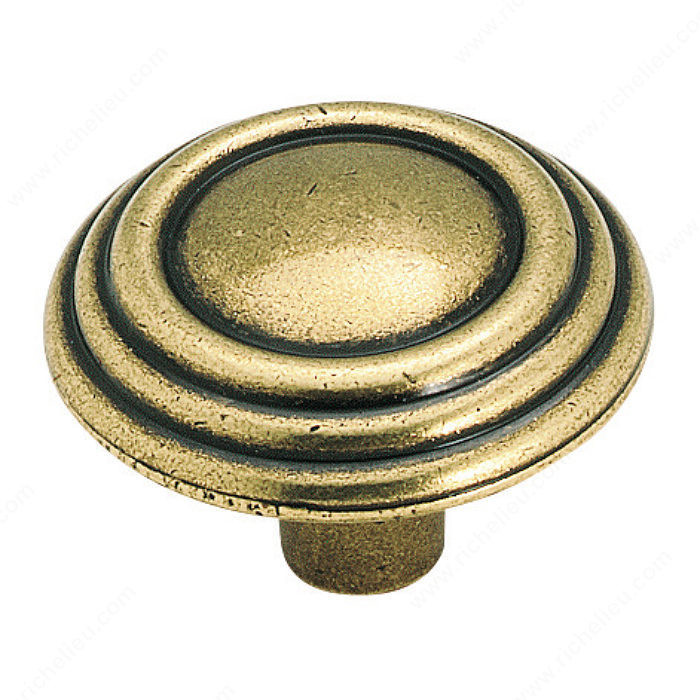 Traditional Zinc Knob - 1307, Finish Burnished Brass PRO-PACK 2
