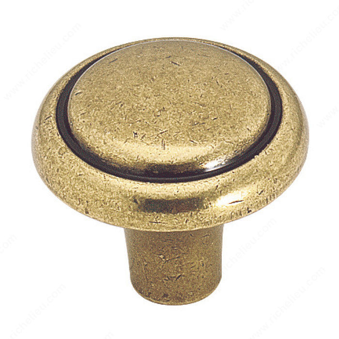 Traditional Zinc Knob - 1308, Finish Burnished Brass PRO-PACK 2