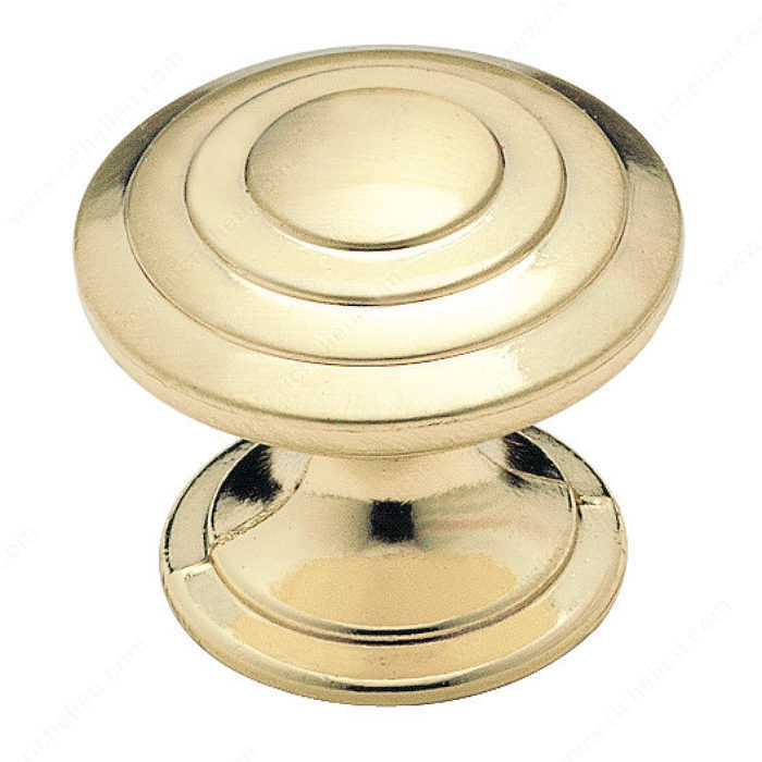 Traditional Zinc Knob - 1354, Finish Brushed Brass