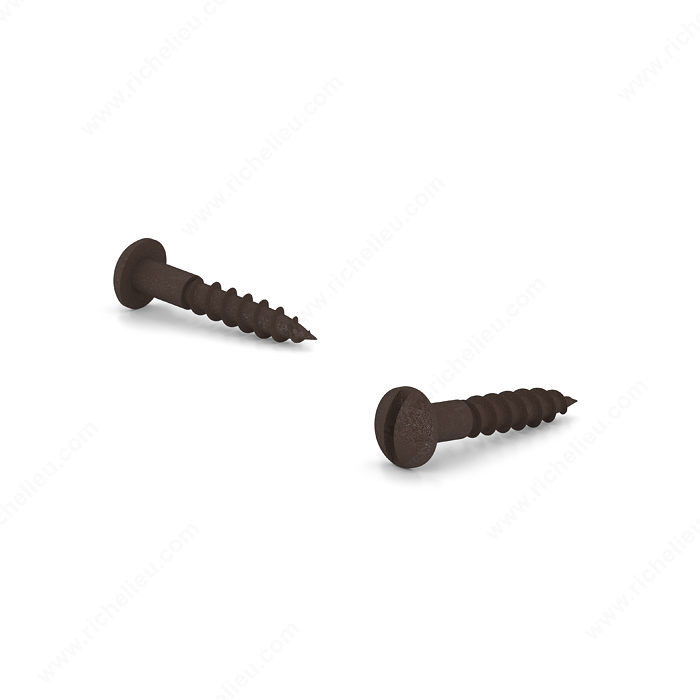 Decorative Wood Screws, Pan Head, Slotted Drive, Regular Thread, Regular Wood Point, Colored Screws, Finish Rust, Material Steel PRO-PACK 2