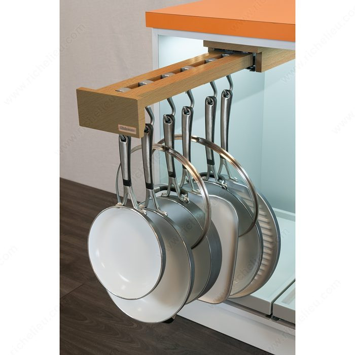 Pot Racks with Blum slides, Finish Maple