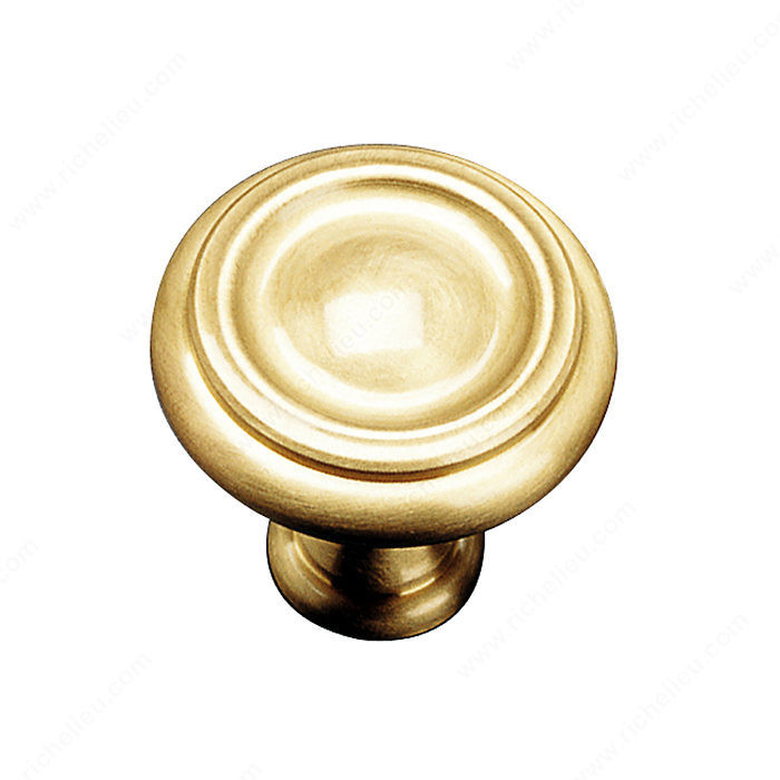 Traditional Brass Knob - 1413, Finish Satin Brass