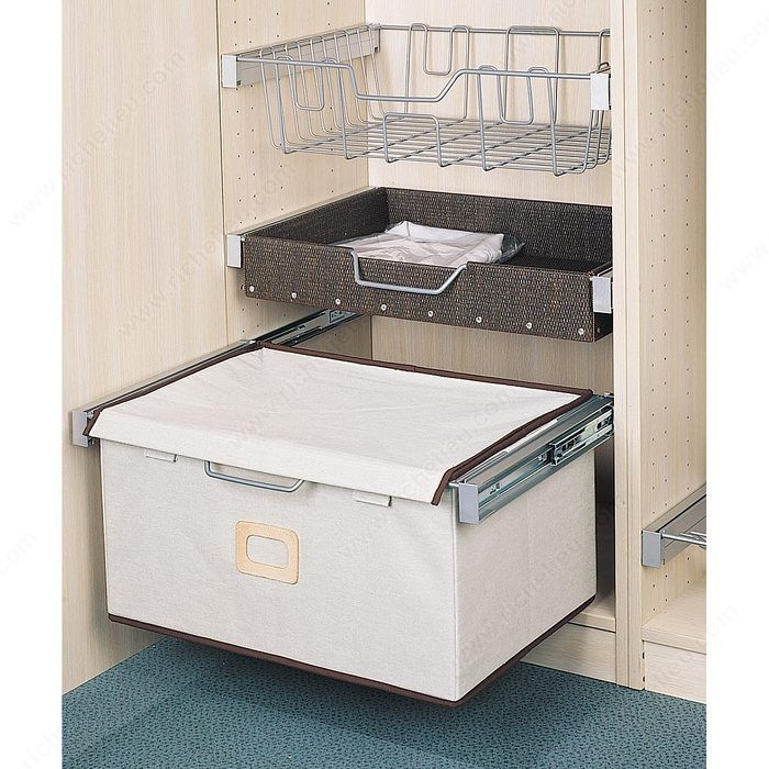 Pull-Out Fabric Basket, Width 24 in, Height 11 in