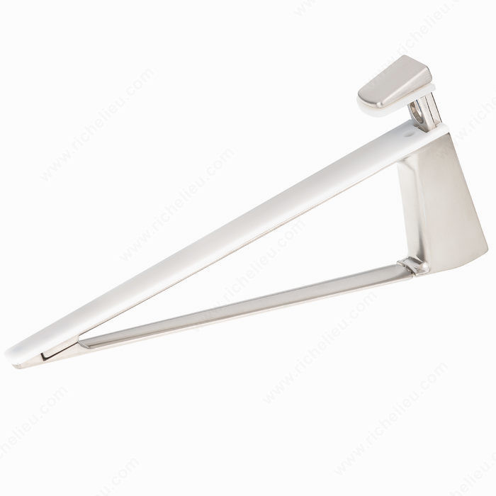 Capri Glass/Wood Wall Shelf Support, Color/Finish Satin Nickel